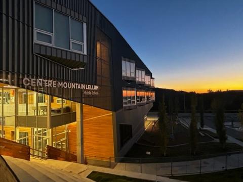 Sunrise at Centre Mountain Lellum Middle School